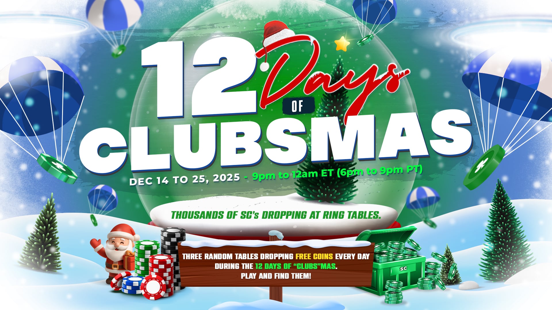 12 Days of ClubsMas – mystery coin drops every night